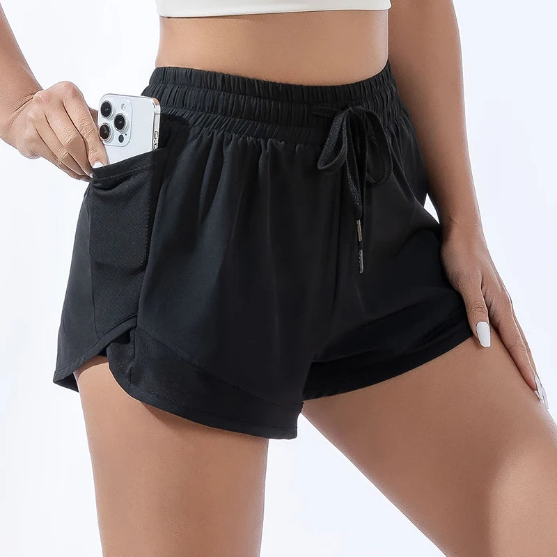 High-Waist Yoga & Running Shorts