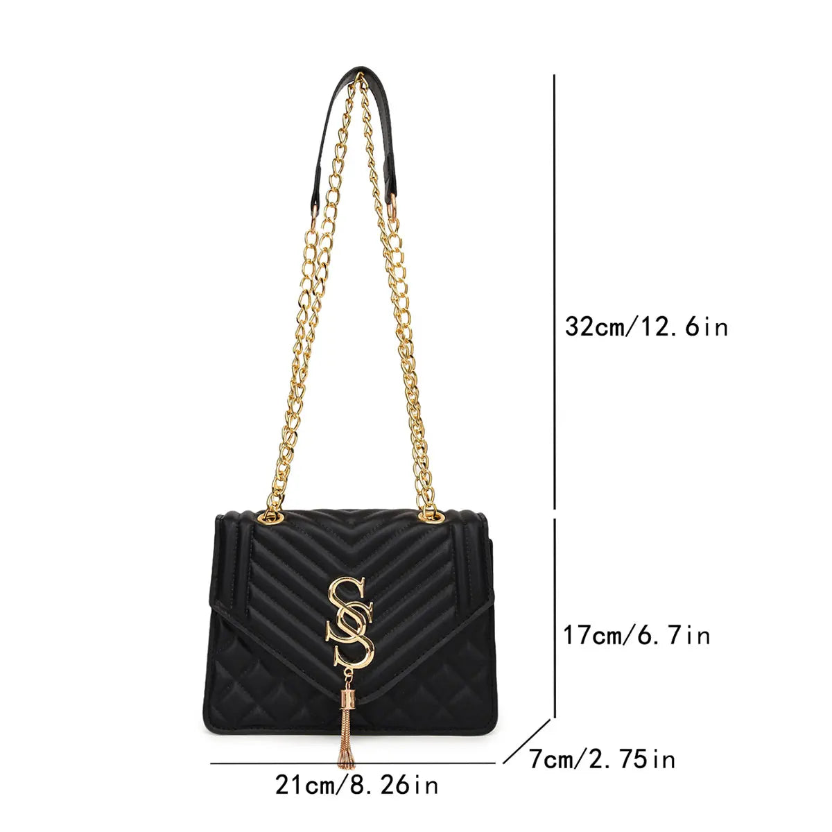 Quilted Chain Crossbody Bag, Argyle