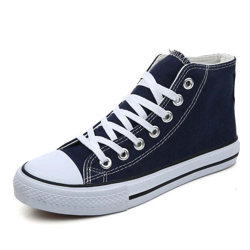 High-Top Leather Sneakers, Non-Slip