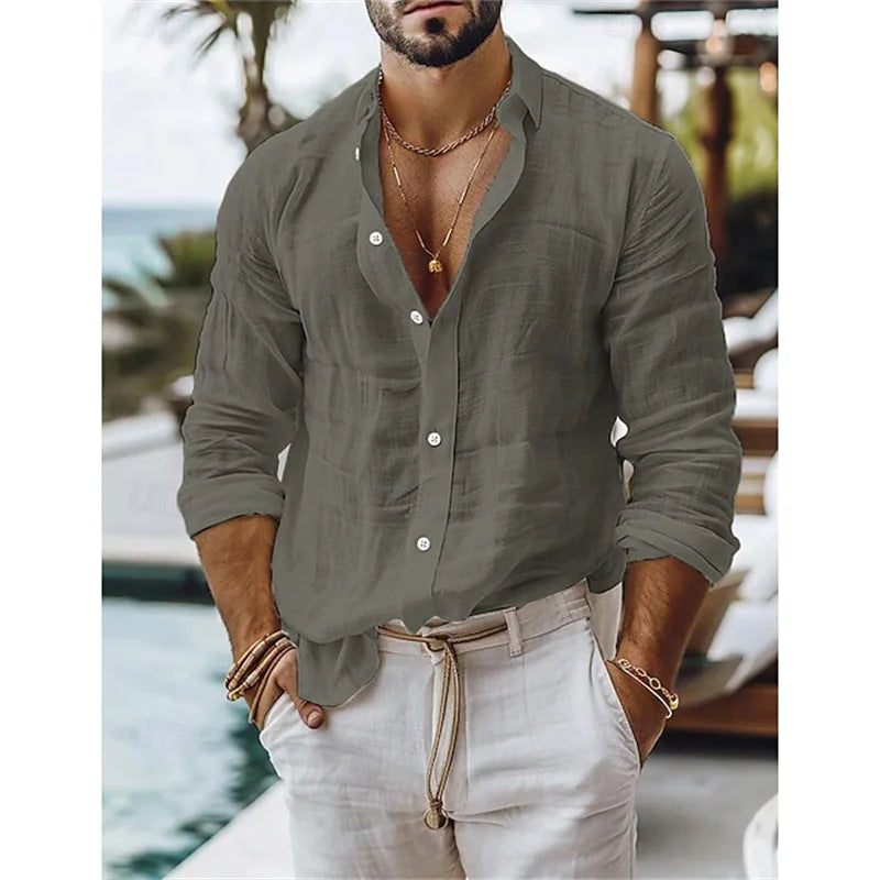 Cotton-Linen Button Shirt