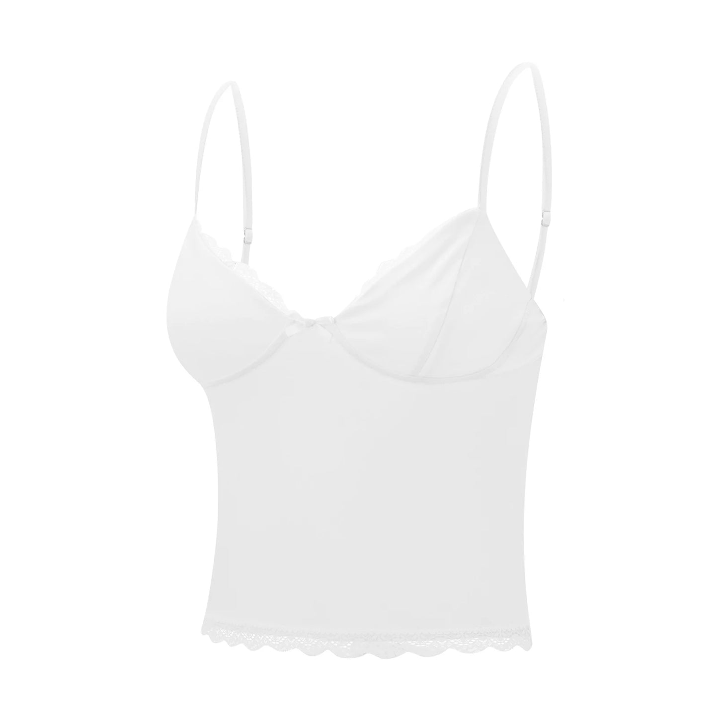 Lace-Trim Backless Cami Crop Top