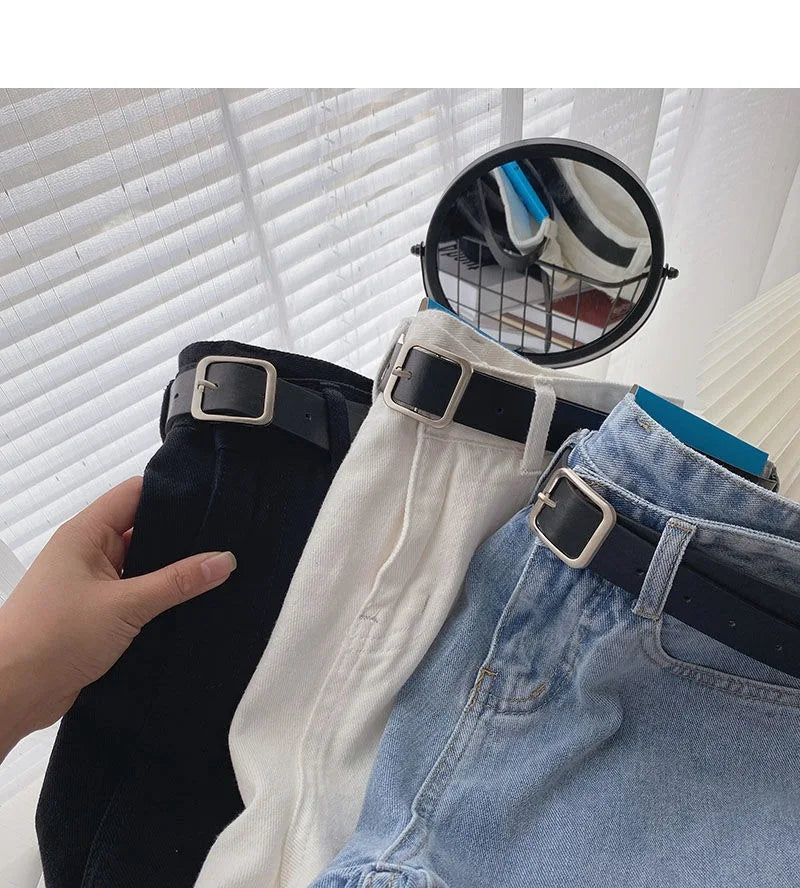 Wide-Leg Denim Shorts with Belt