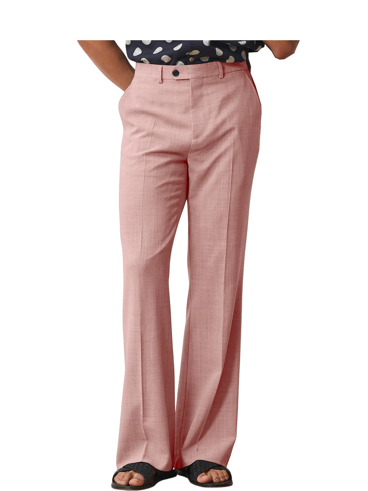 Wide-Leg Linen Trousers, High Waist