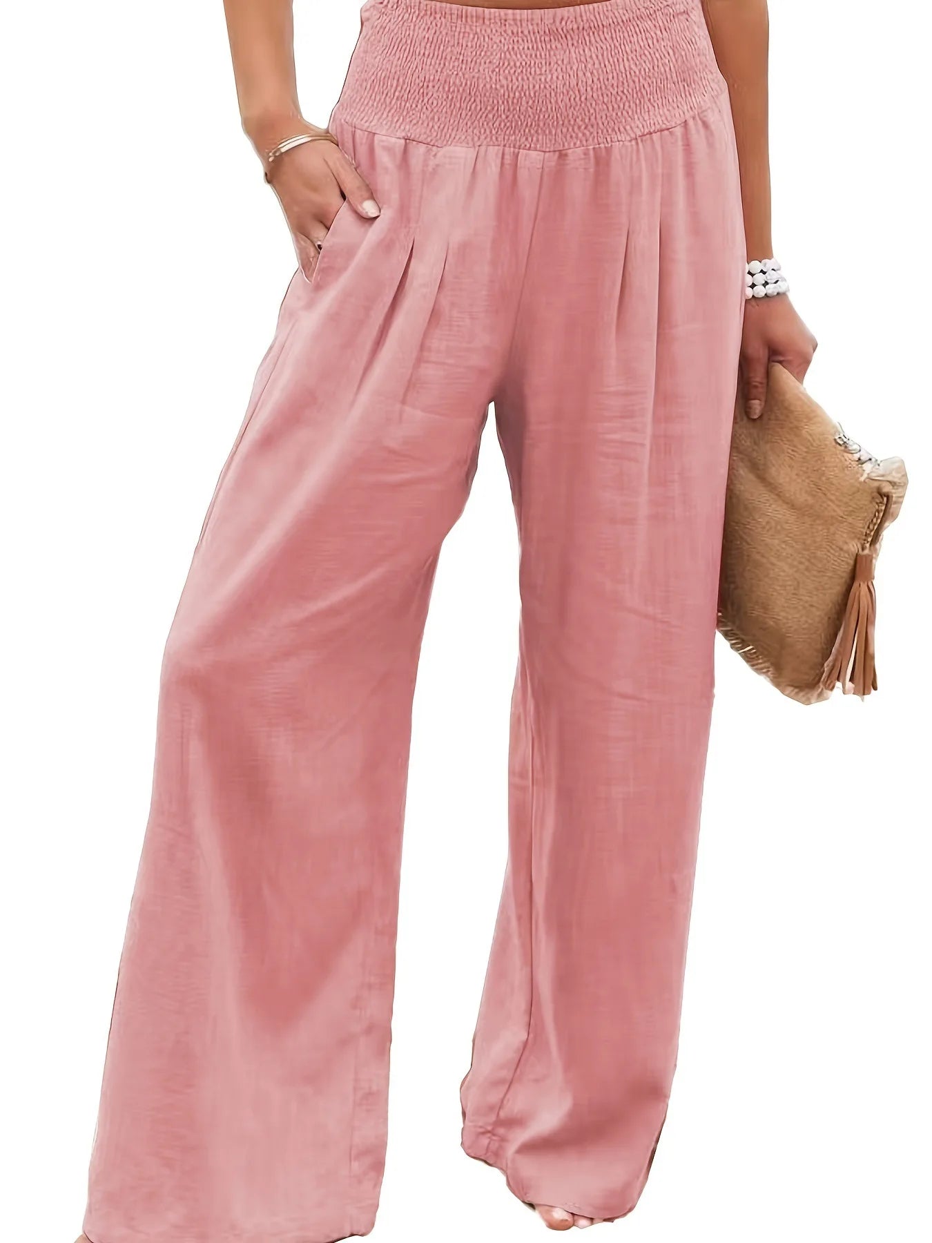 Drawstring Wide-Leg Beach Pants