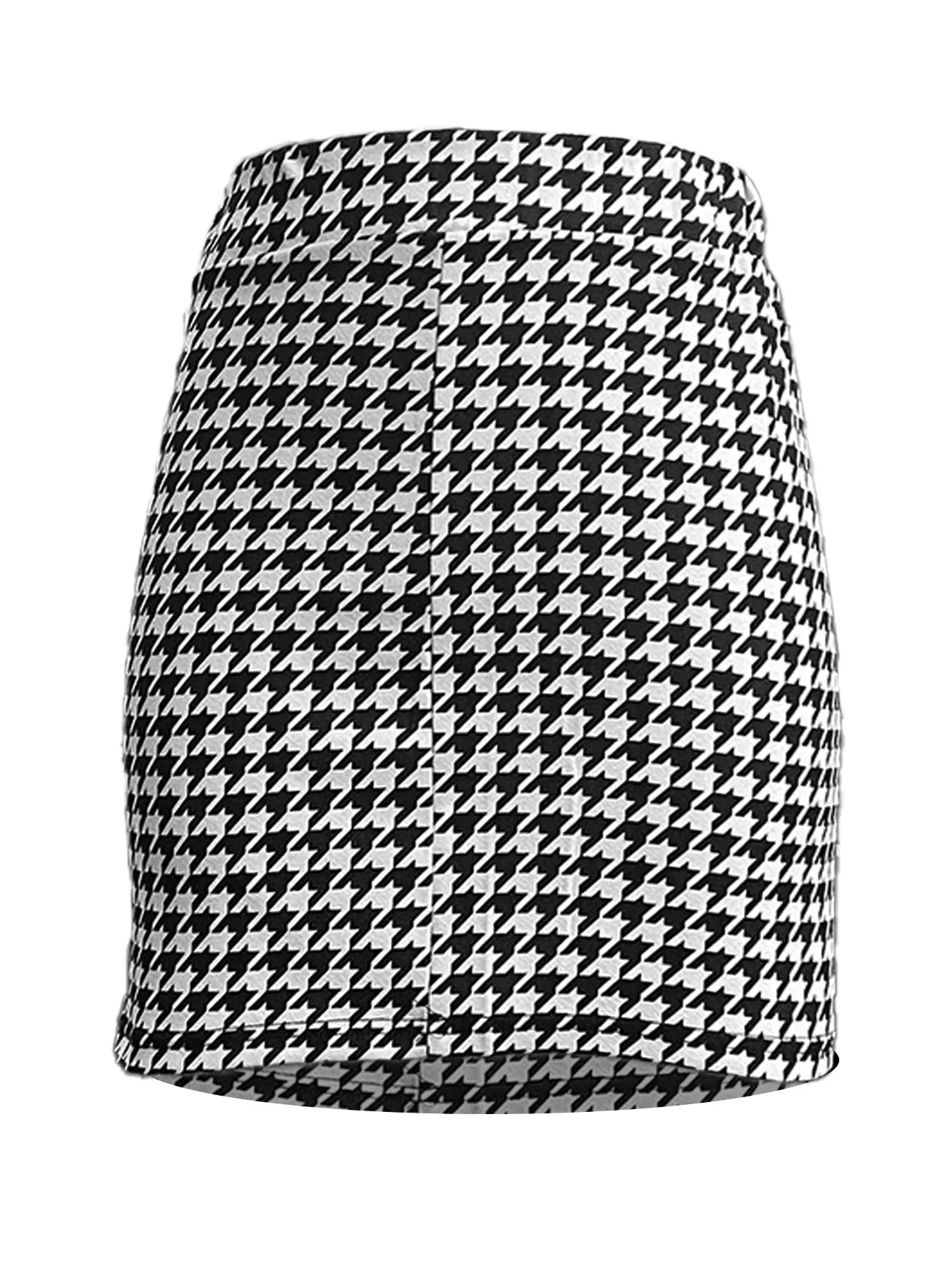 Elastic Waist Mini Skirt, Plaid