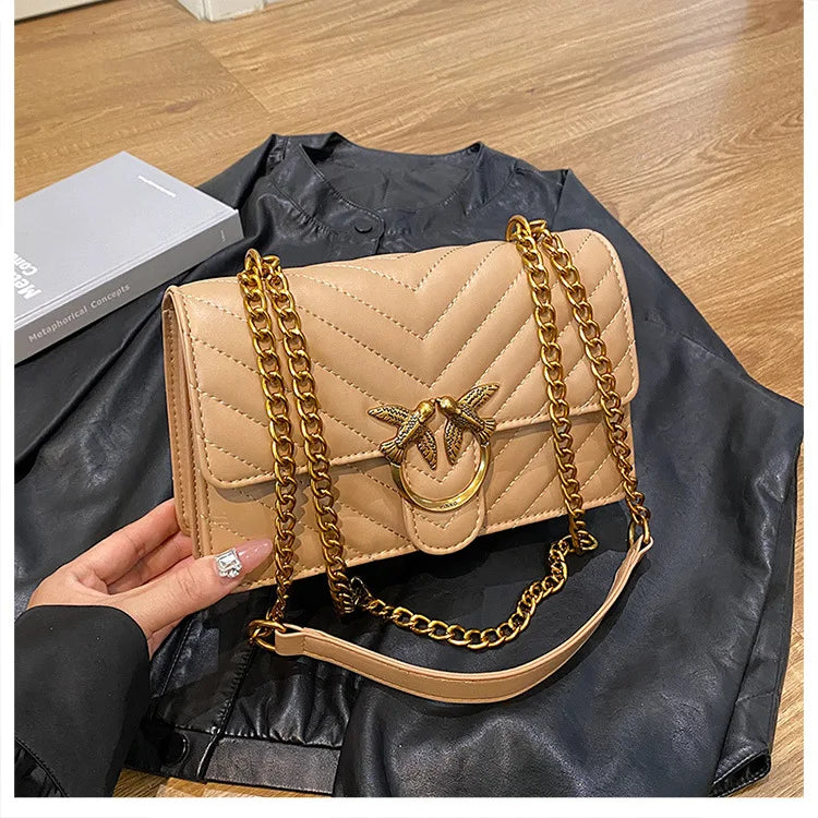 Embroidered Mini Chain Crossbody Bag