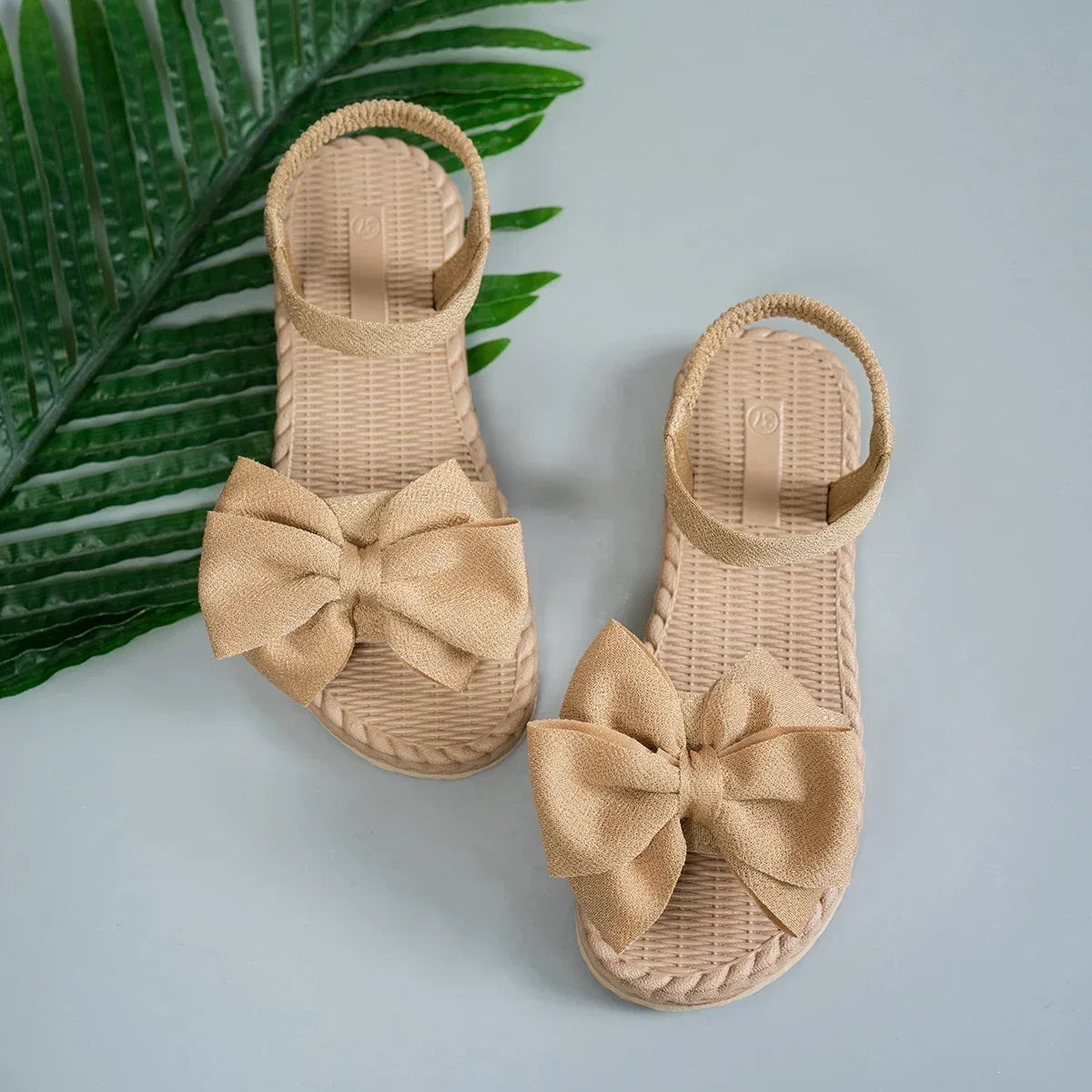 Bow-Tie Flat Slide Sandals