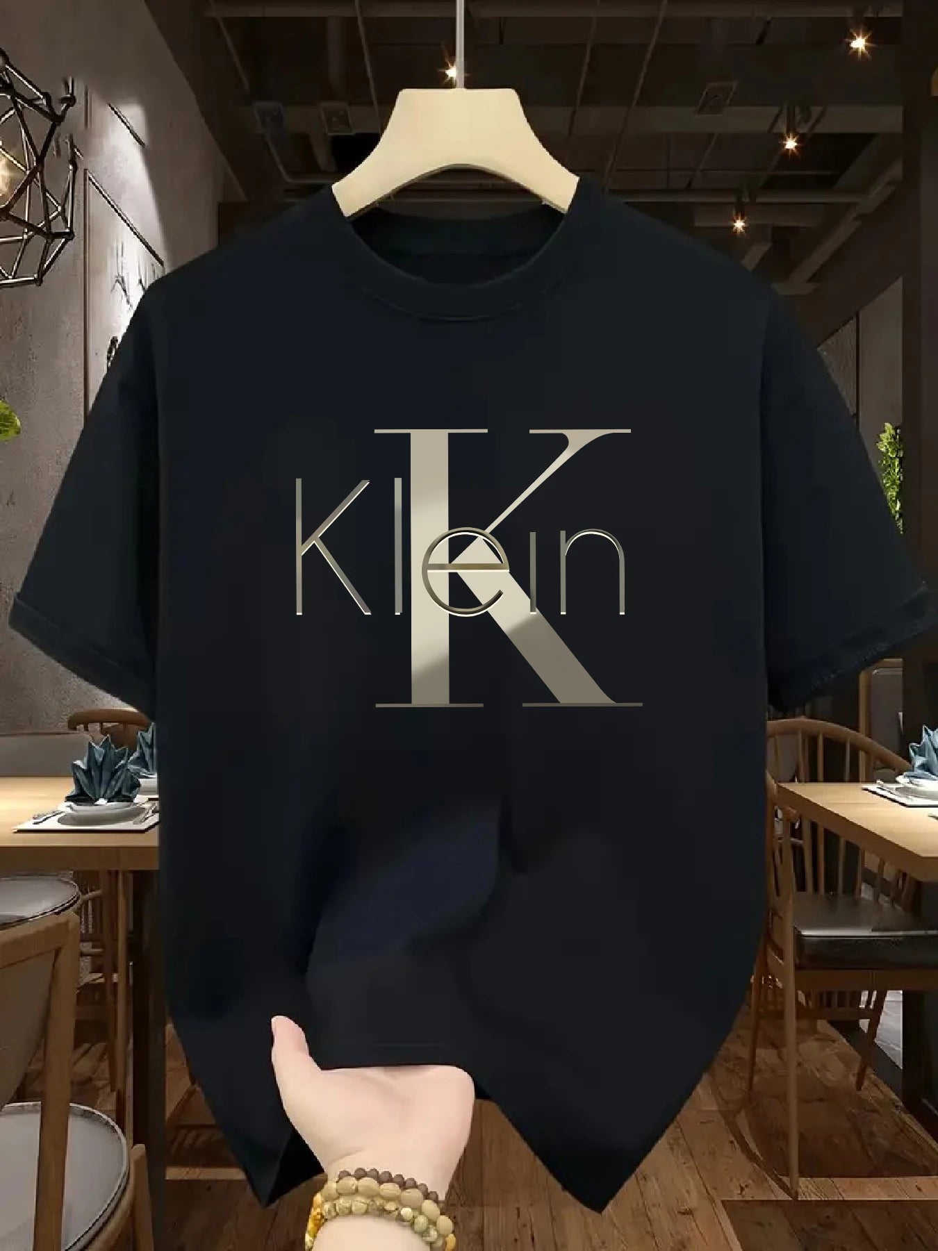 Metallic Graphic Tee, 100% Cotton