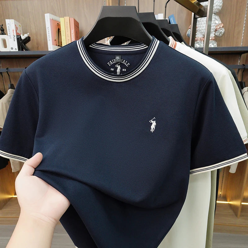 Embroidered Cotton Tee, Relaxed Fit