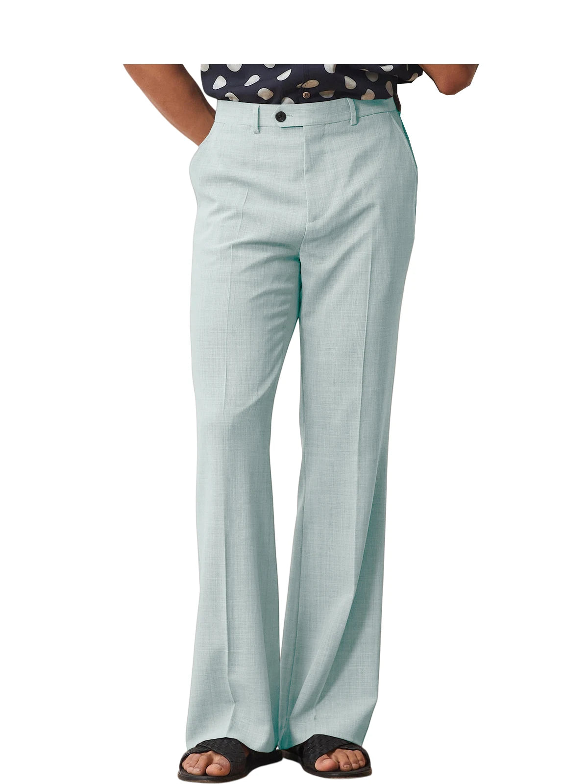 Wide-Leg Linen Trousers, High Waist