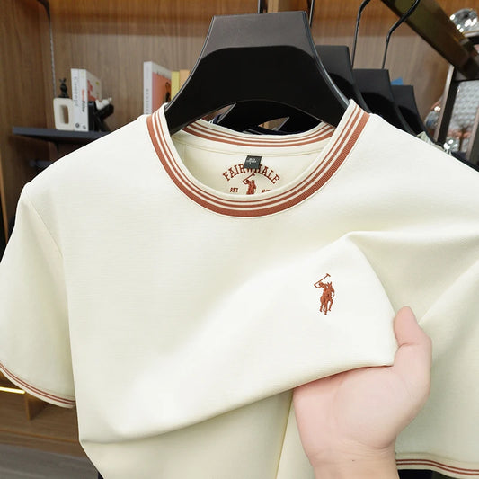 Embroidered Cotton Tee, Relaxed Fit