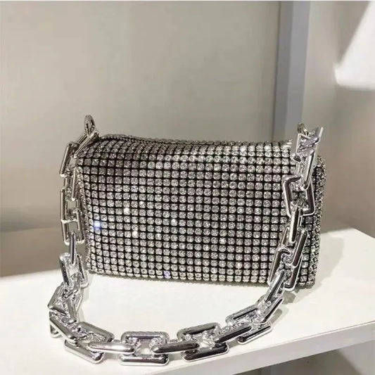 Rhinestone Bucket Bag, Mini Crossbody