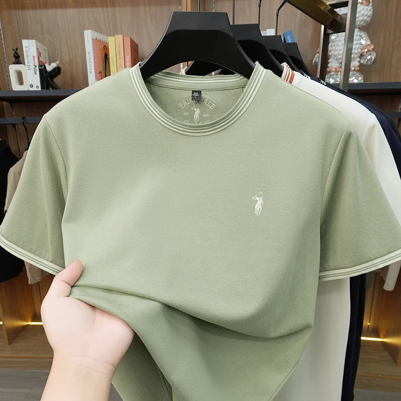 Embroidered Cotton Tee, Relaxed Fit