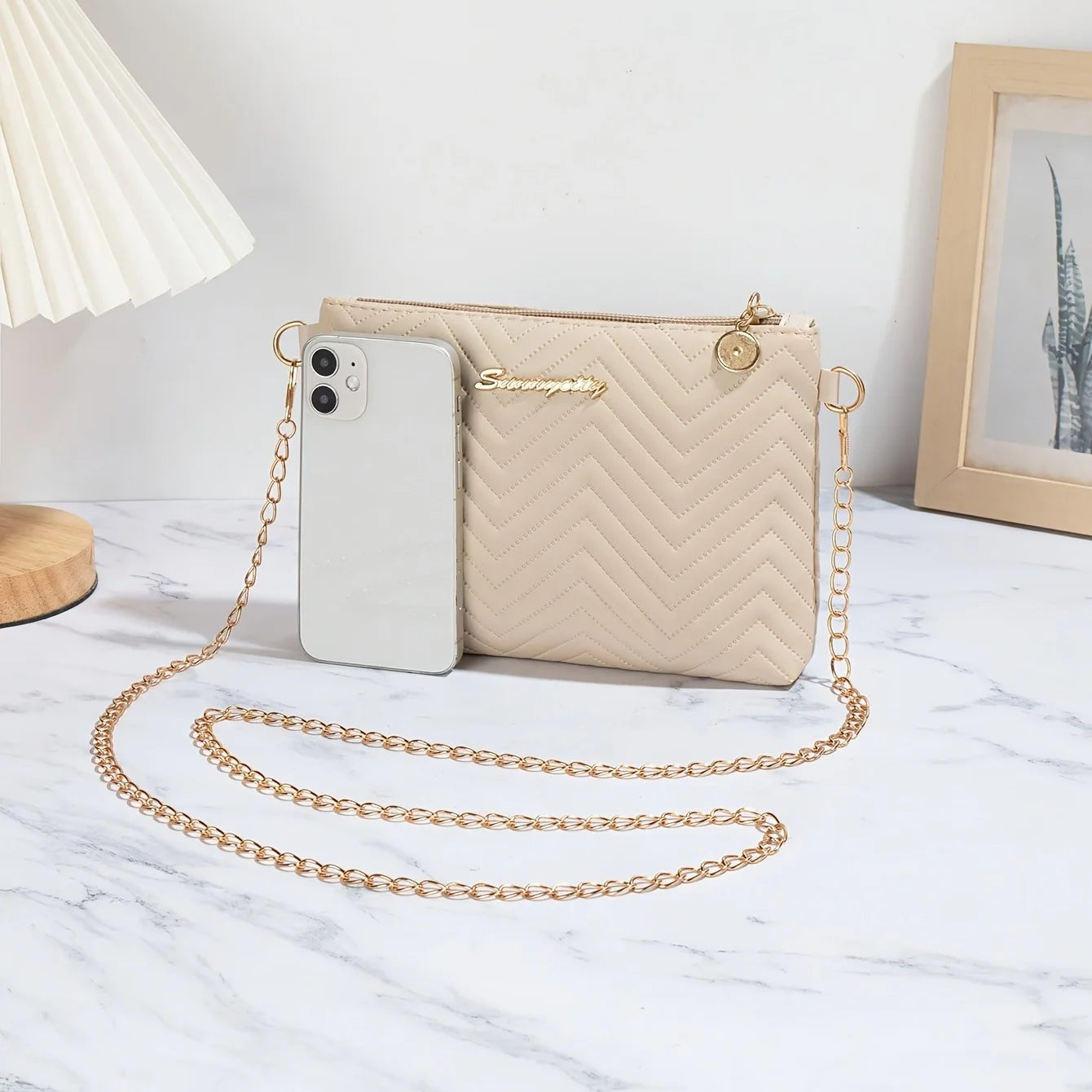 Quilted Chain Crossbody Bag
