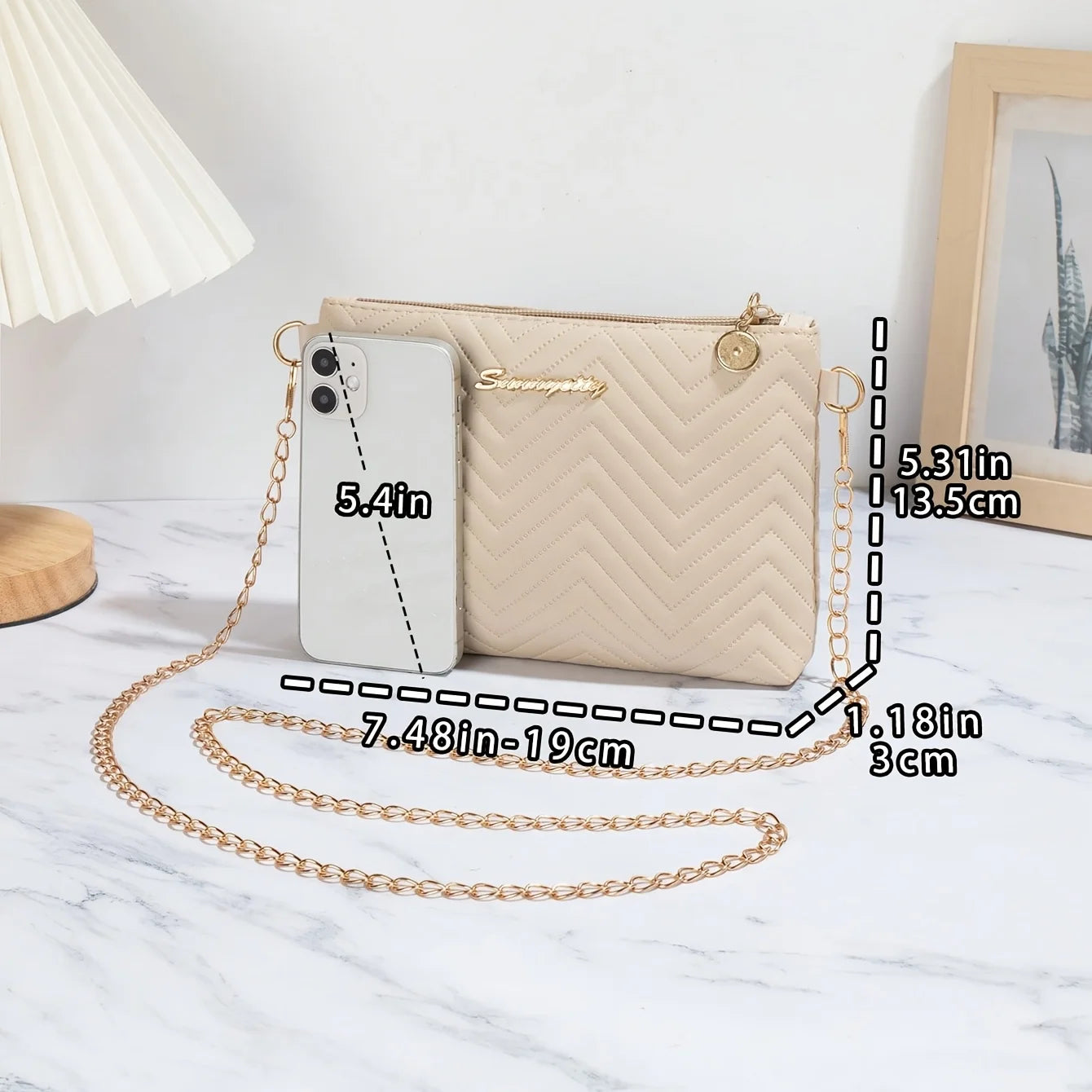 Quilted Chain Crossbody Bag