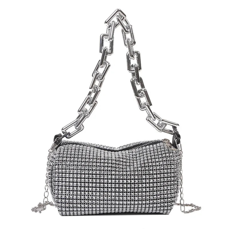 Rhinestone Bucket Bag, Mini Crossbody