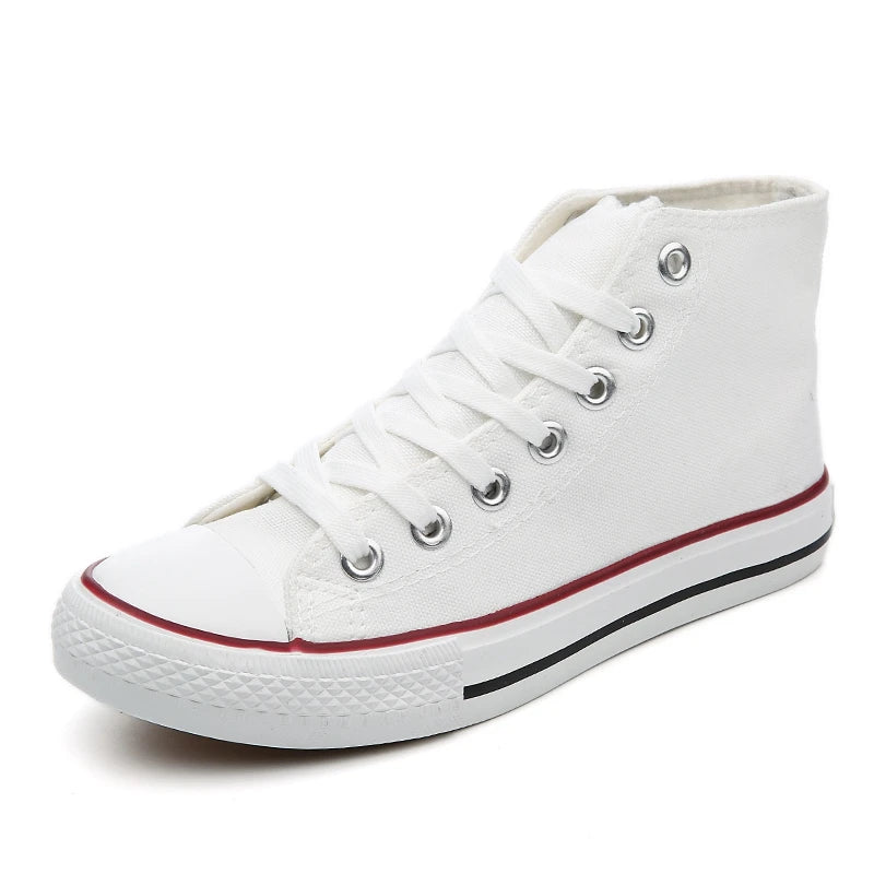 High-Top Leather Sneakers, Non-Slip