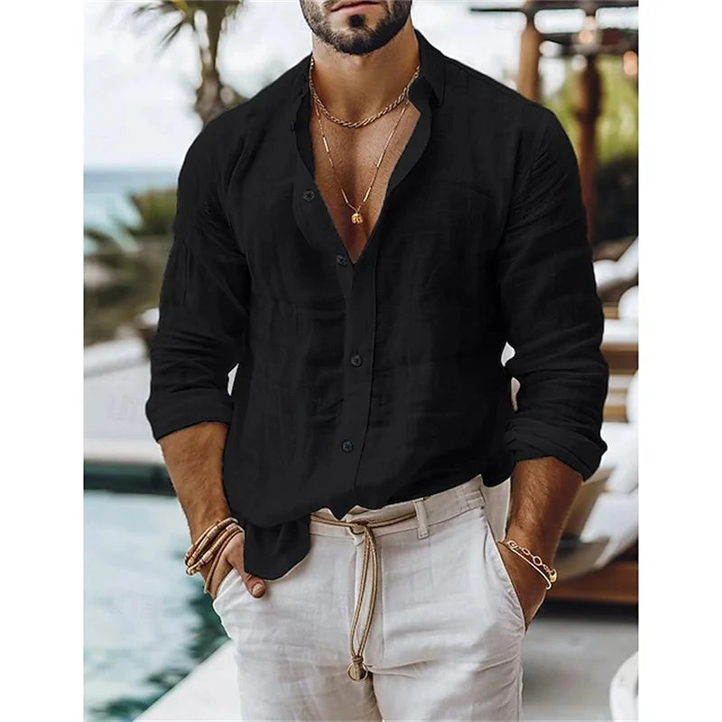 Cotton-Linen Button Shirt