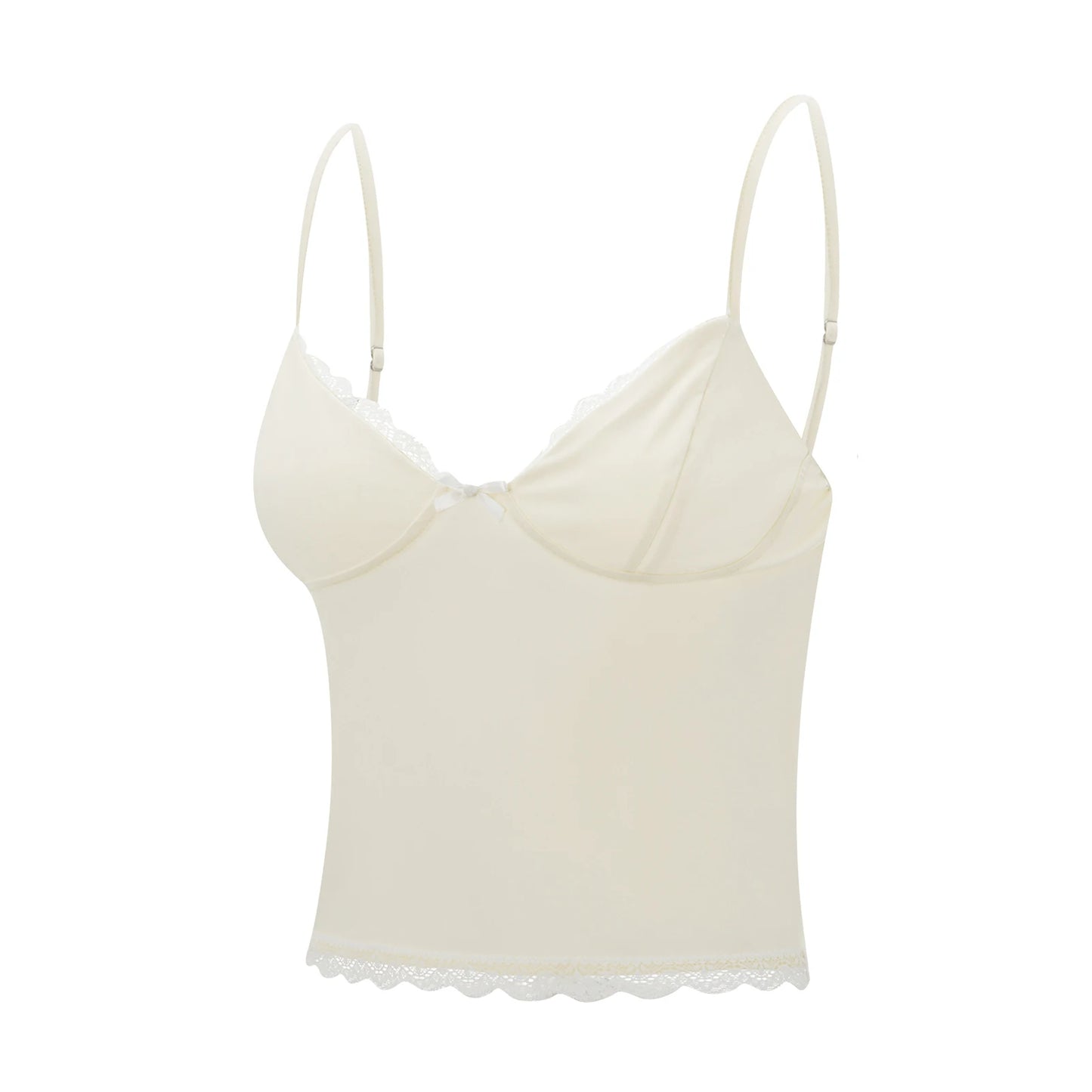 Lace-Trim Backless Cami Crop Top