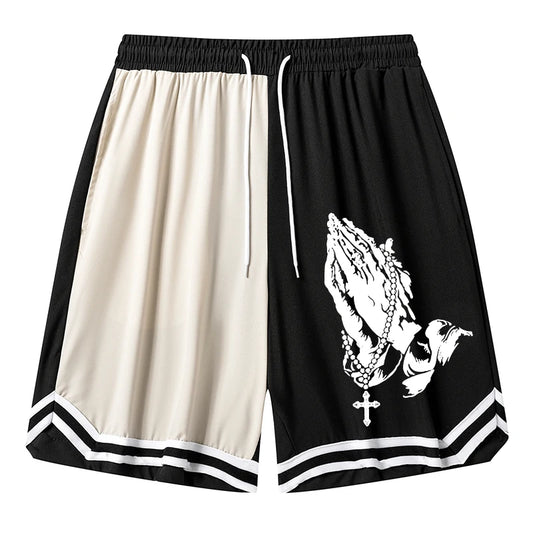 Colorblock Basketball Shorts with Pockets