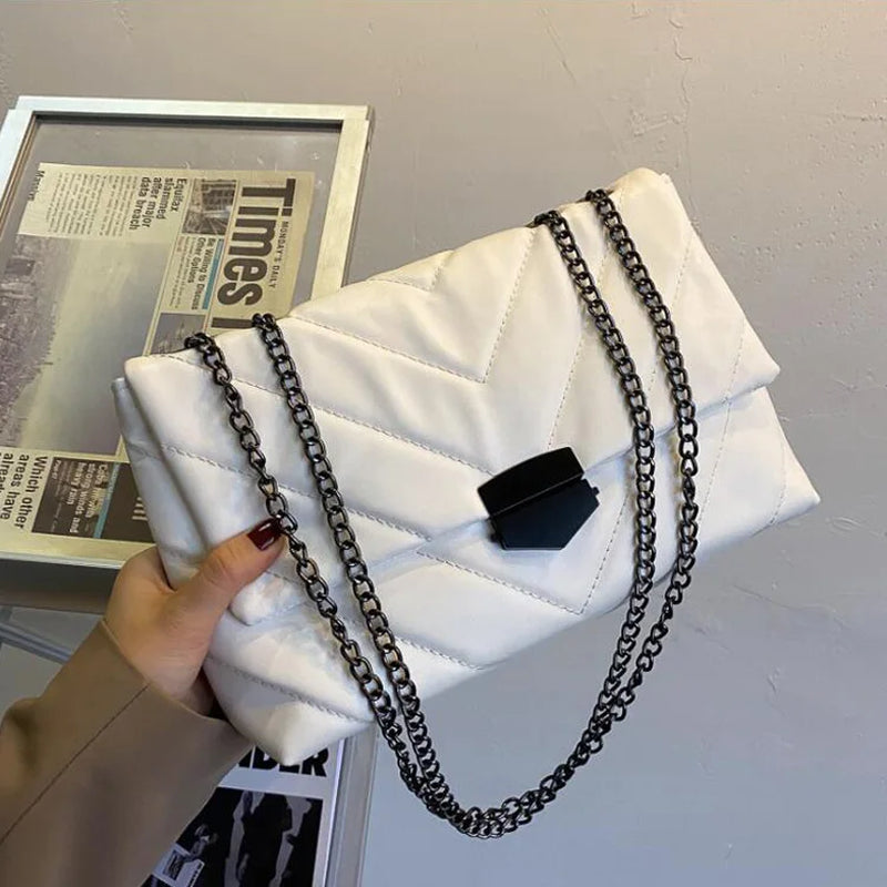 Bolsos Cruzados Con Cadena Para Mujer, Bolso De Hombro Simple, Bolsos De Diseñador, Bolsos De Mensajero De Cuero PU, Moda Informal, Nuevo