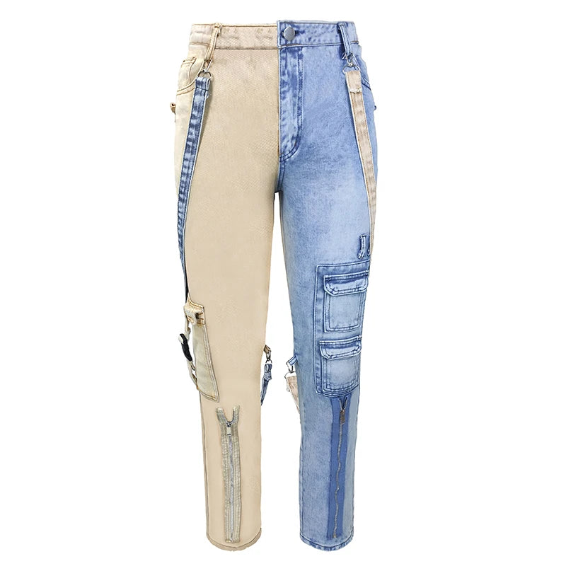 Pantalones Vaqueros Rectos Para Hombre, Oversize, Hip-Hop, Amarillo, Azul, Moda, 2021