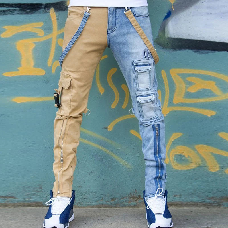 Pantalones Vaqueros Rectos Para Hombre, Oversize, Hip-Hop, Amarillo, Azul, Moda, 2021