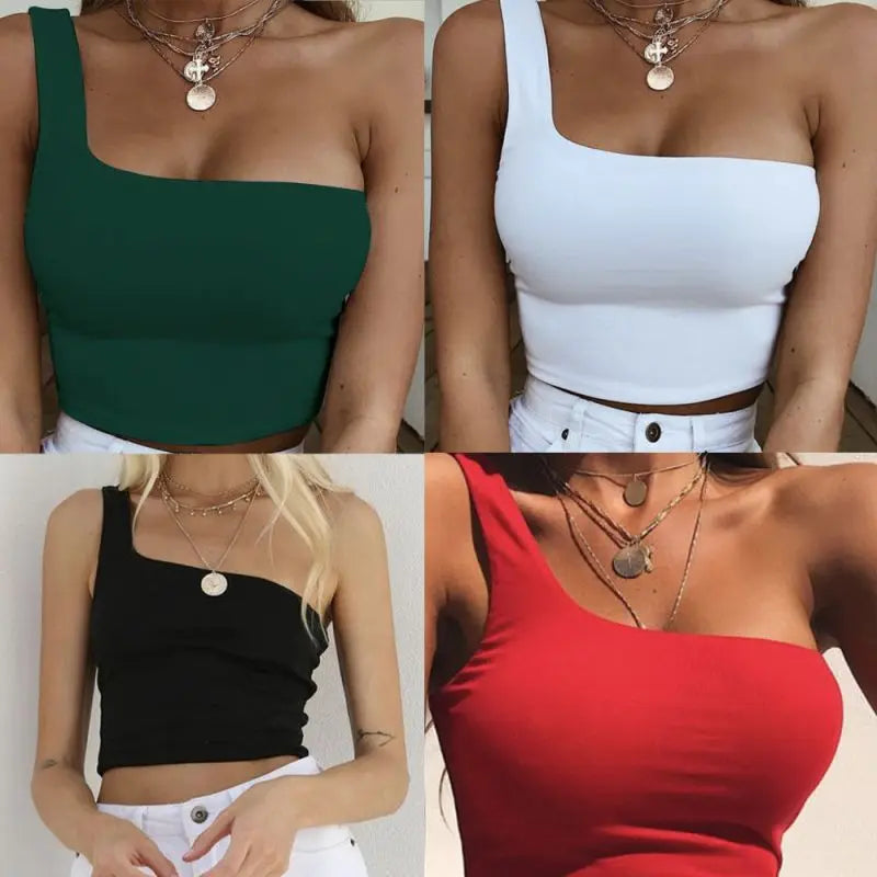 Camisetas De Tejido En Crochet Para Mujer, Camiseta De Verano Para La Playa, De Un Hombro Y Sin Mangas, Chaleco, Ropa De Moda De Verano, Ombligo Al Aire Libre