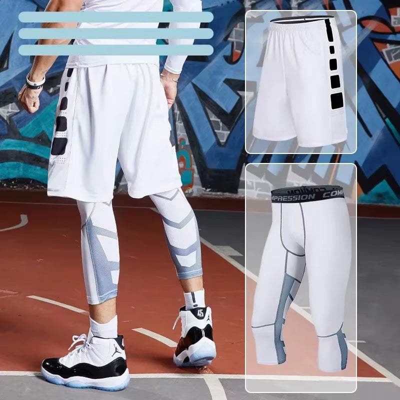 Conjunto Deportivo Para Hombre, Ropa Deportiva Para Correr, Entrenamiento, Fitness, Leggings De Compresión, Pantalones Deportivos Ajustados, Lycra