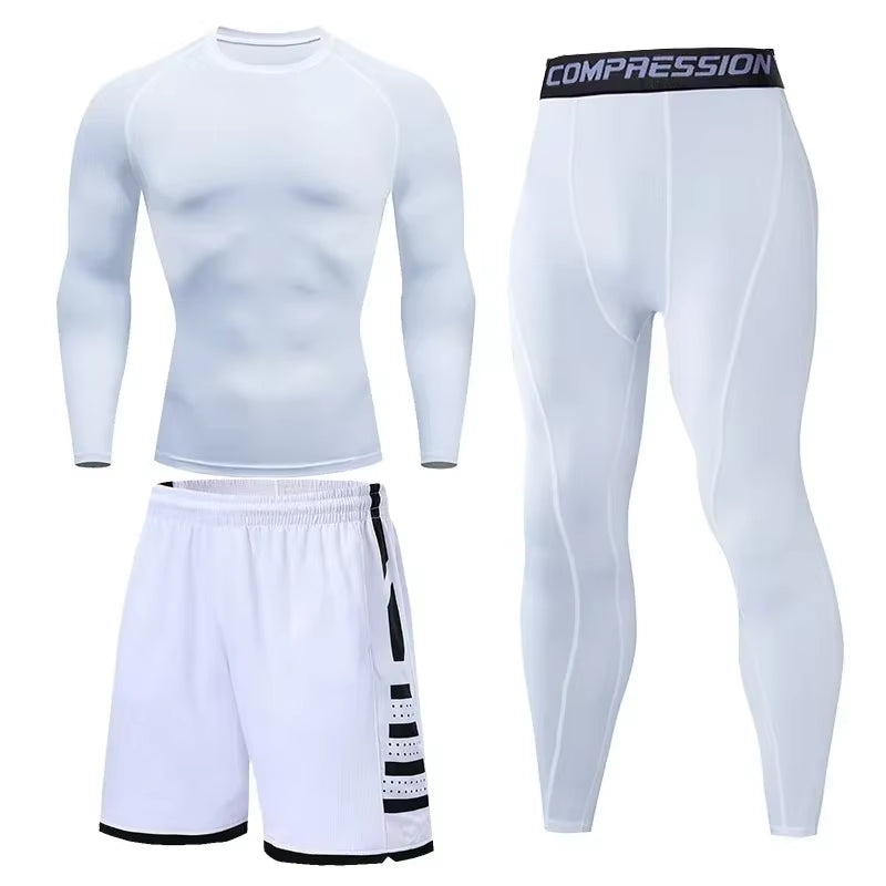 Conjunto Deportivo Para Hombre, Ropa Deportiva Para Correr, Entrenamiento, Fitness, Leggings De Compresión, Pantalones Deportivos Ajustados, Lycra