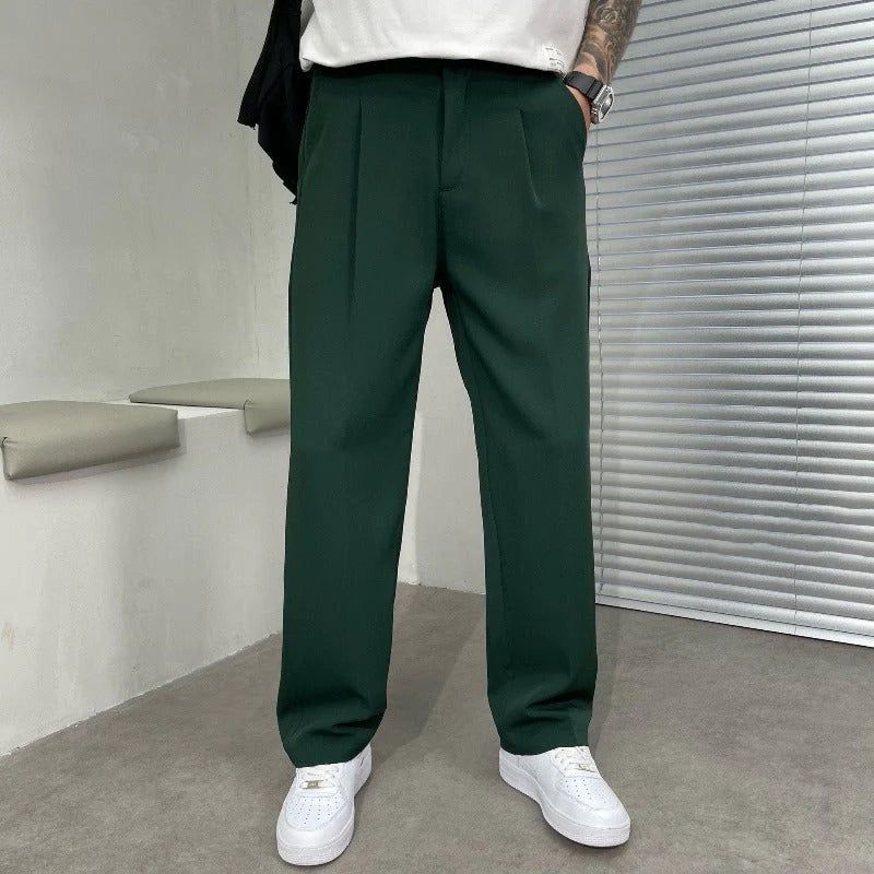 Pantalon Homme Élégant À Jambes Larges – Pantalon De Costume Oversize