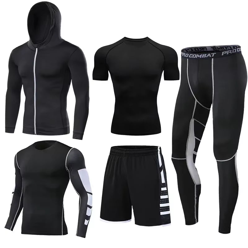 Conjunto Deportivo Para Hombre, Ropa Deportiva Para Correr, Entrenamiento, Fitness, Leggings De Compresión, Pantalones Deportivos Ajustados, Lycra
